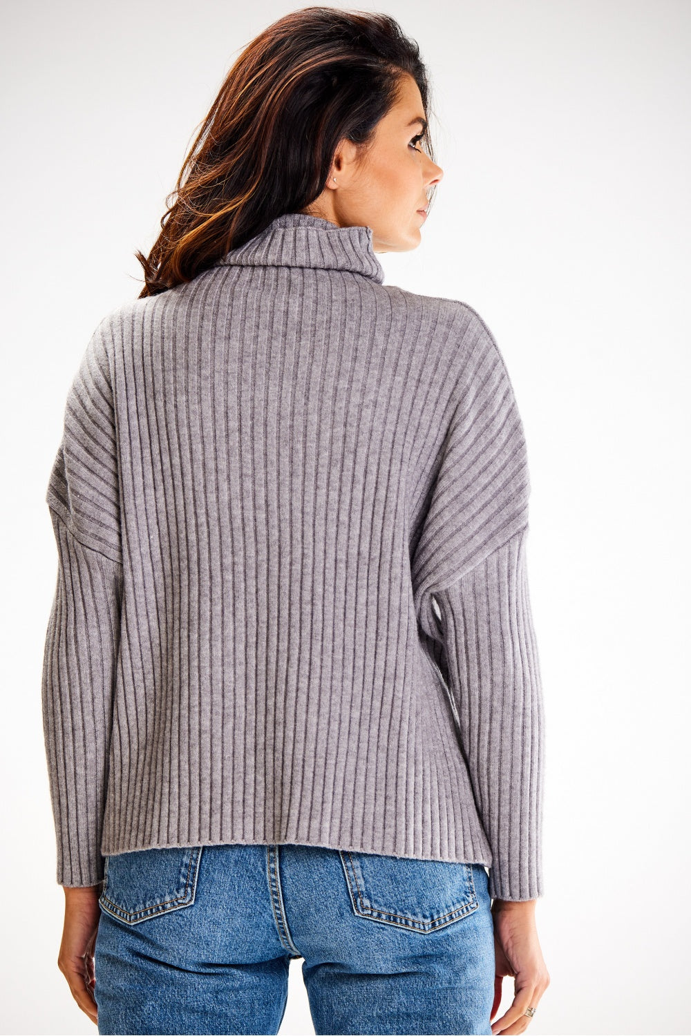 Pull femme awama Col Roulé Col — gris