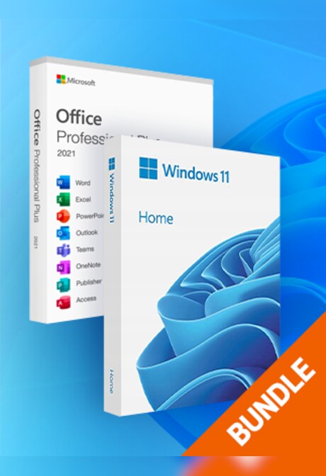 Microsoft Windows 11 Home & Microsoft Office Professional 2021 Plus Bundle - Microsoft Key - GLOBAL