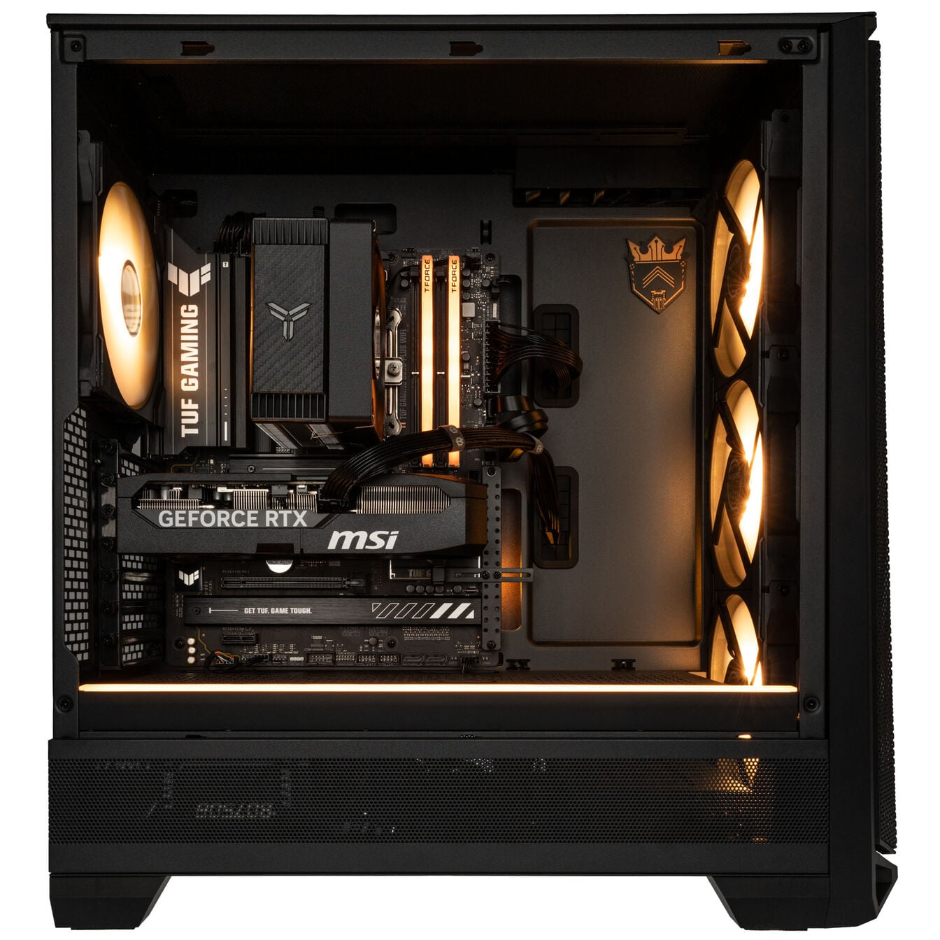 KingForge Gaming-PC Gold, AMD Ryzen 5 7500X3D, RTX 5070, Phanteks Eclipse G400A – Fertig-PC avec Windows - King Mod Systems - vue 4