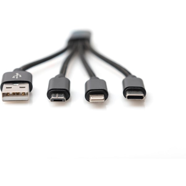 Digitus 3-in-1 câble de charge, USB-A 2.0 > Lightning + USB-C + Micro-USB - Digitus - vue 2