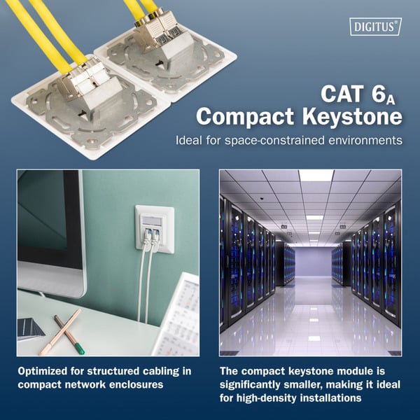 € 2,68 Digitus CAT 6A Kompakt-Keystone Modul geschirmt werkzeugfrei, Keystone-Modul - Digitus - vue 8