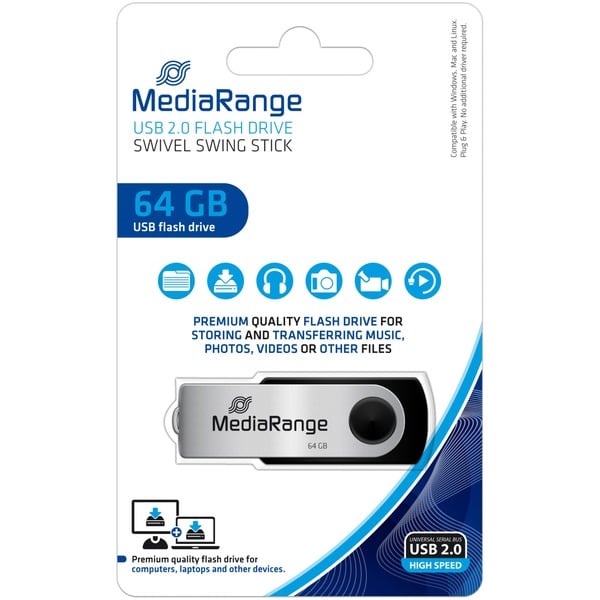 MediaRange Flexi-Drive 64 GB, USB-Stick - MediaRange - vue 3