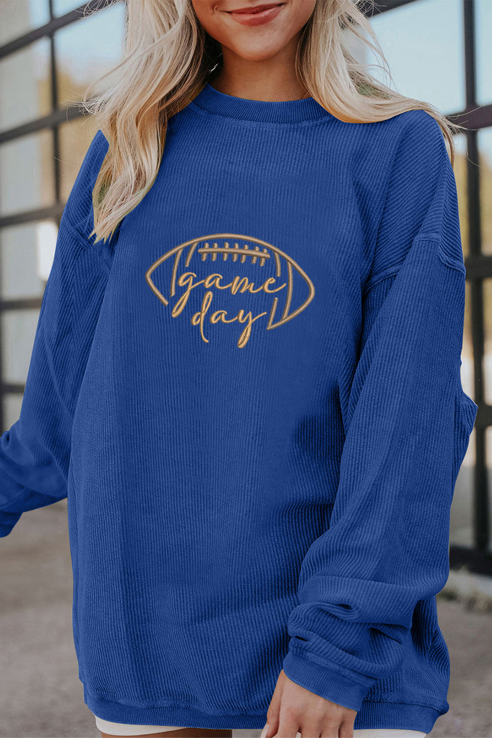 Sweat femme brodé — bleu foncé