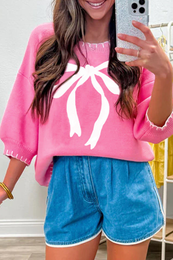 Pull femme épaules tombantes — rose