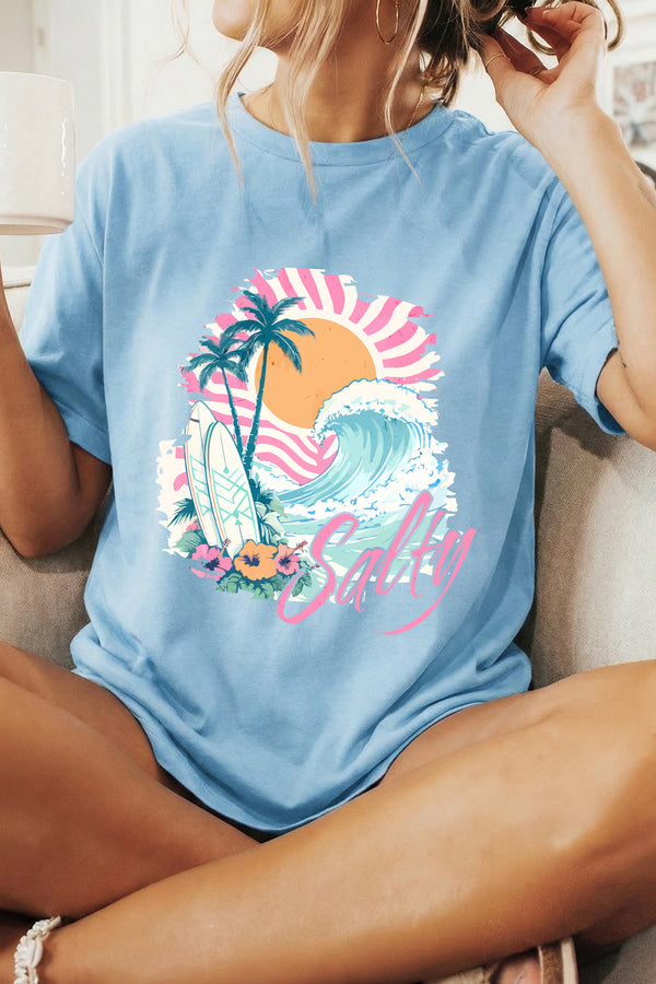 T-shirt femme graphique — bleu clair