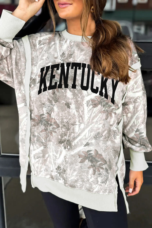 Sweat femme camouflage — gris