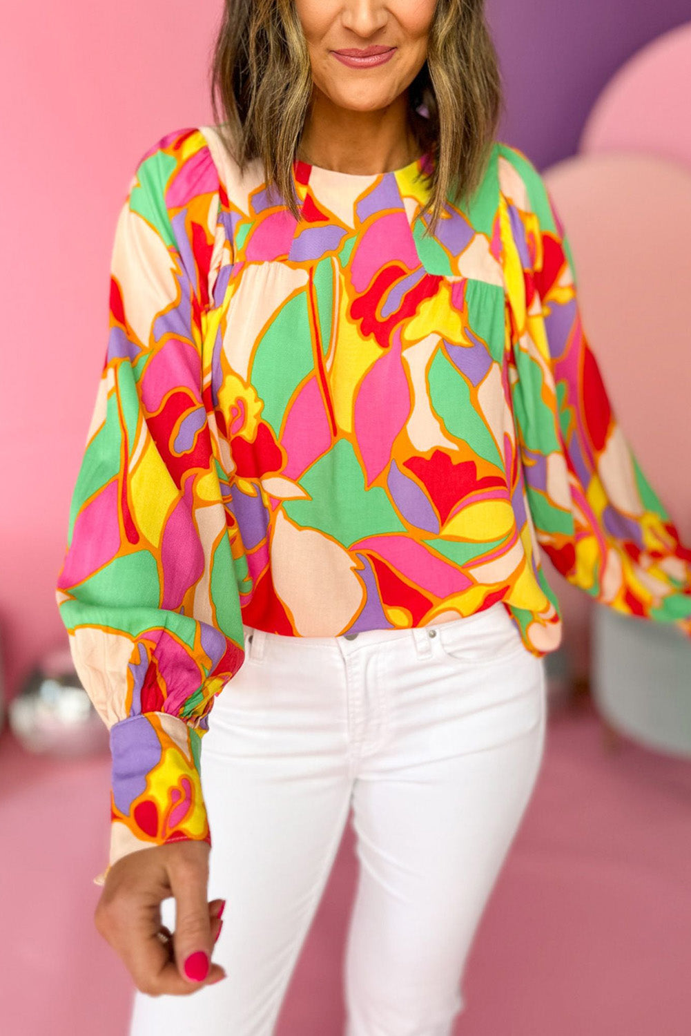 Blouse femme manches bouffantes — jaune