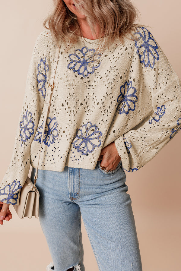 Pull femme épaules tombantes — beige