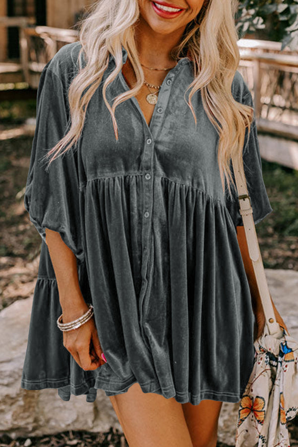 T-shirt femme velours — gris foncé