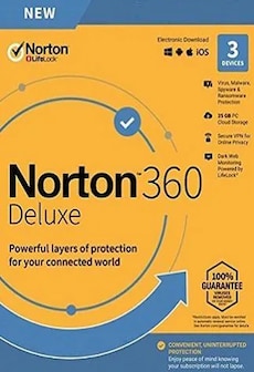 Norton 360 Deluxe (3 Devices, 1 Year) - NortonLifeLock Key - UNITED STATES
