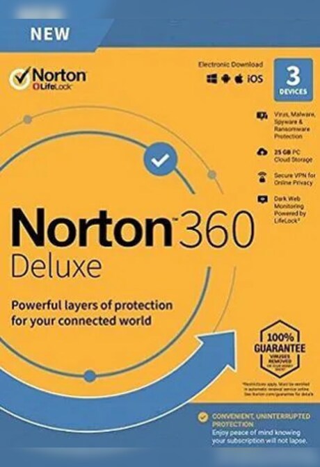 Norton 360 Deluxe (3 Devices, 6 Months) - NortonLifeLock Key - EUROPE