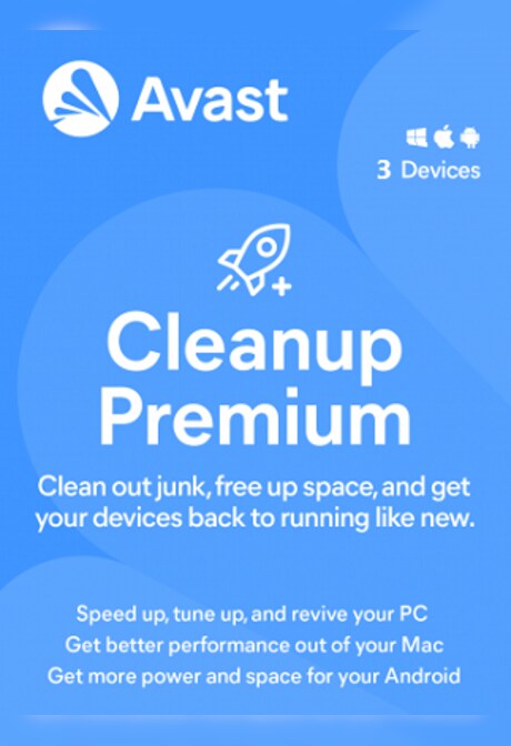 Avast Cleanup Premium (PC, Android, Mac) 3 Devices, 1 Year - Avast Key - GLOBAL