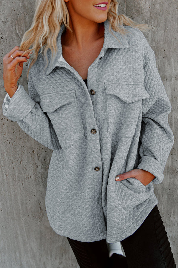 Pièce mode femme boutonnée, poches — gris · LC854301-11 · LC854301-11-2XL