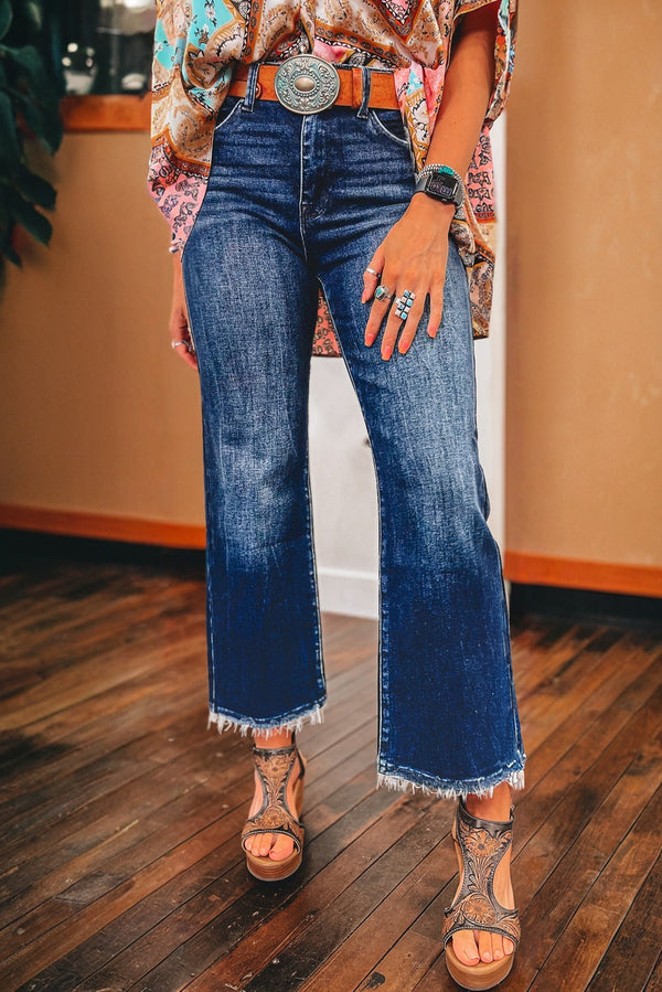 Jean femme taille haute — bleu