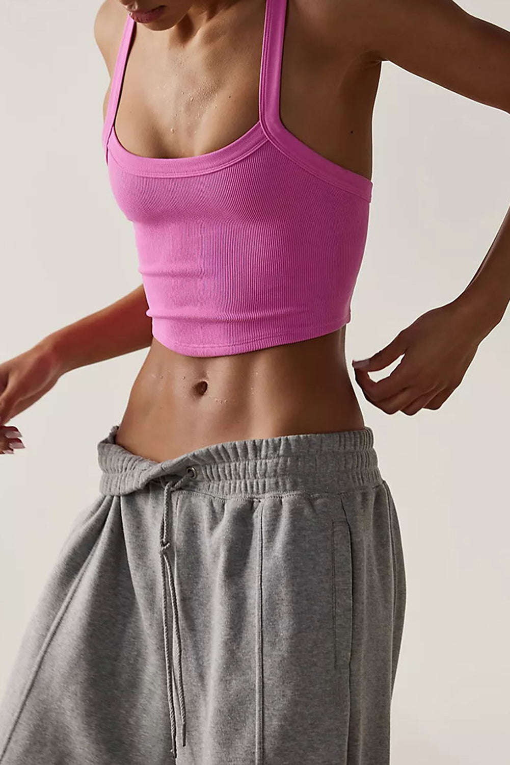Haut femme côtelé, cropped