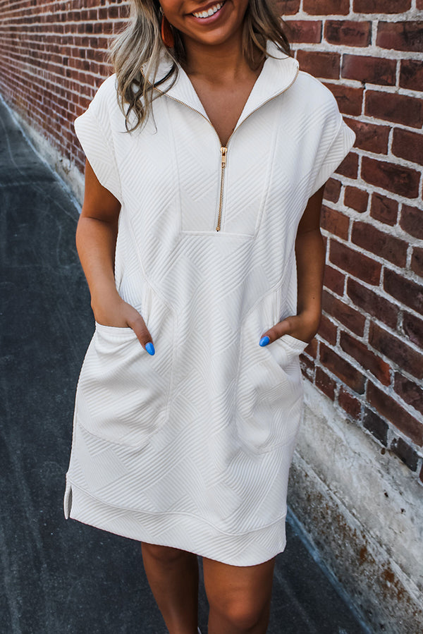 Robe courte femme zip — blanc