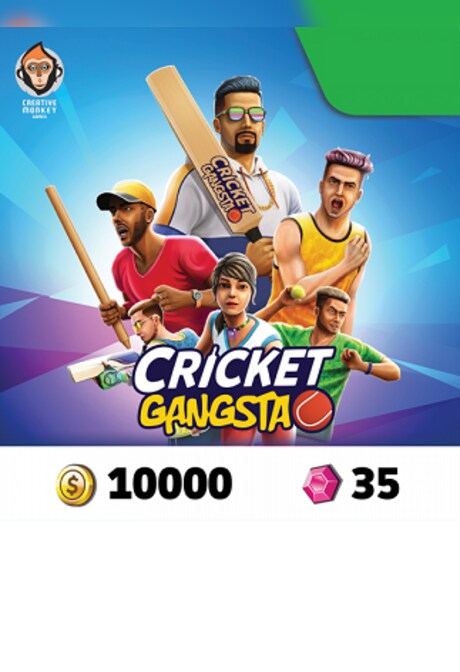 Cricket Gangsta Coin Pack 10,000 + Gem Pack 35 IND (Android, iOS) - Meplay Key - INDIA