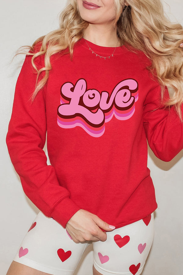 Sweat femme col rond — rouge