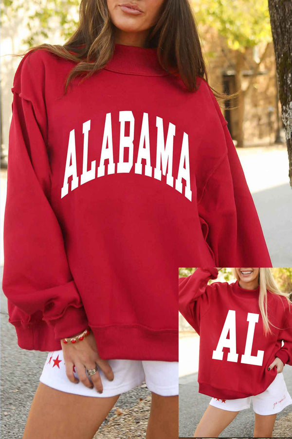 Sweat femme col montant — rouge