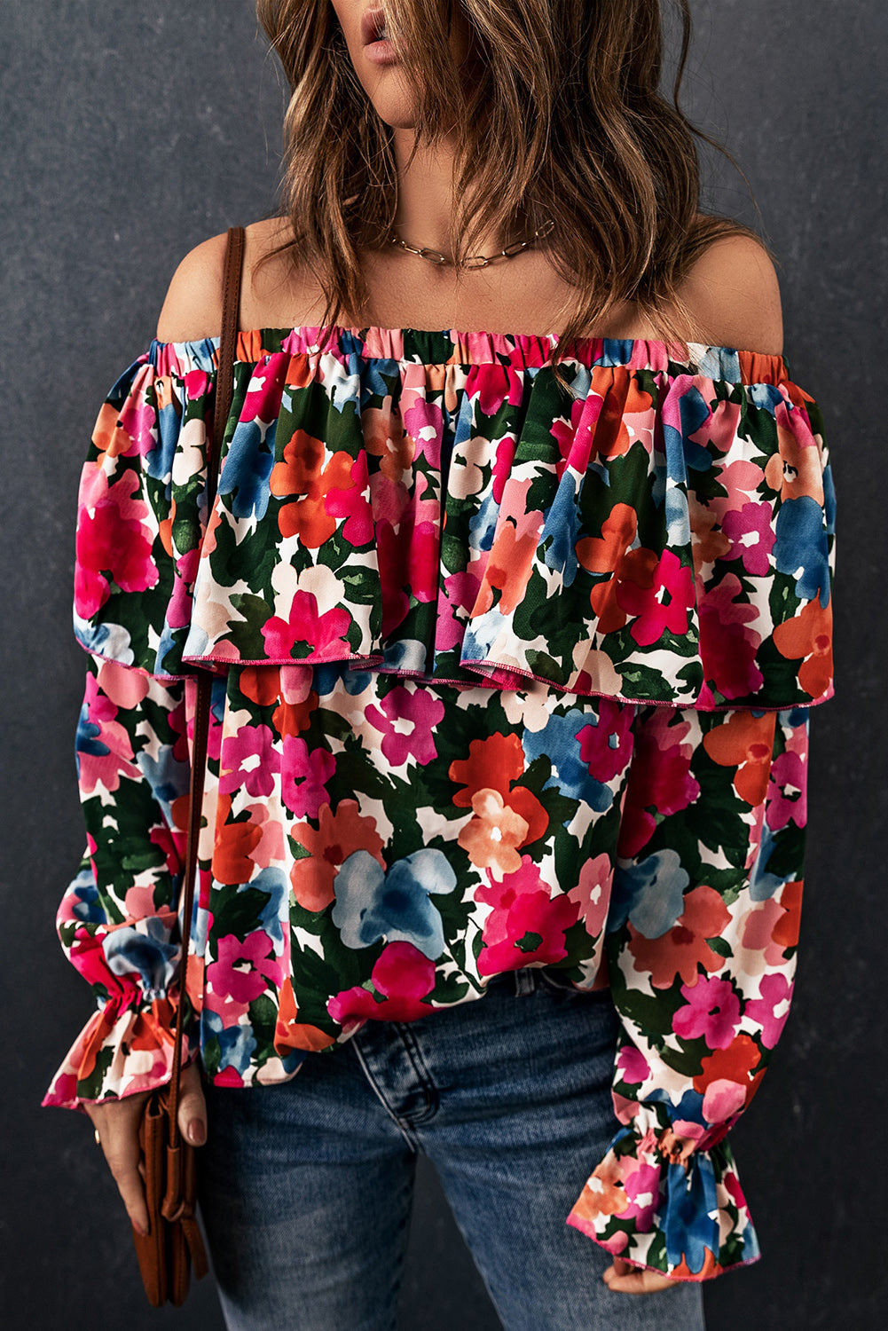 Blouse femme floral, à volants