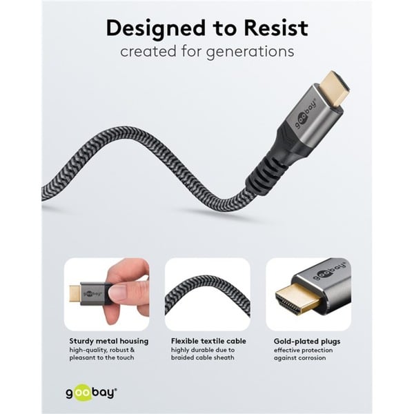 goobay Plus High-Speed-HDMI-câble avec Ethernet, 4K @ 60Hz - goobay - vue 10