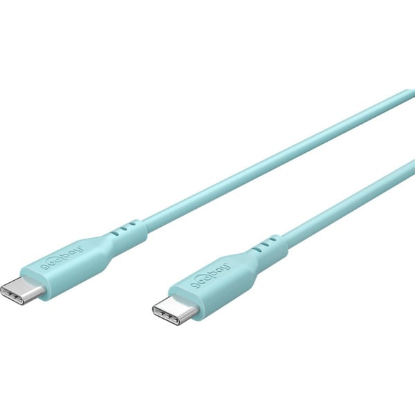 goobay USB 2.0 Silikonkabel türkis, USB-C Stecker > USB-C Stecker - goobay - vue 4