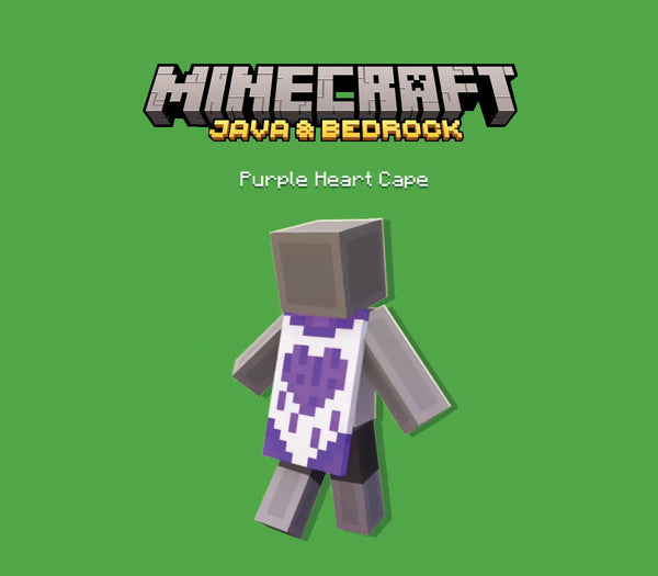 Minecraft Java & Bedrock Edition - Purple Heart Cape DLC XBOX One / Xbox Series X|S /