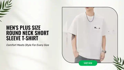Men's Plus Size Round Neck Short Sleeve T-Shirt by@Outfy