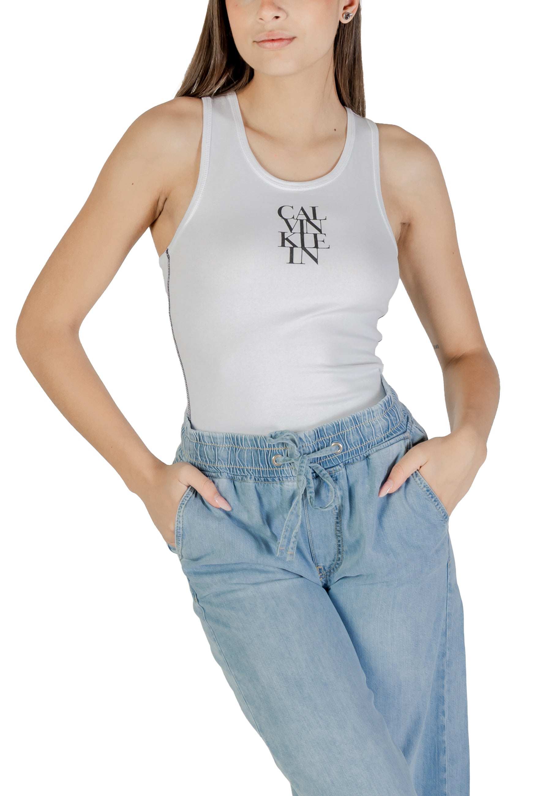 Calvin Klein Jeans Jean femme Debardeurs — white
