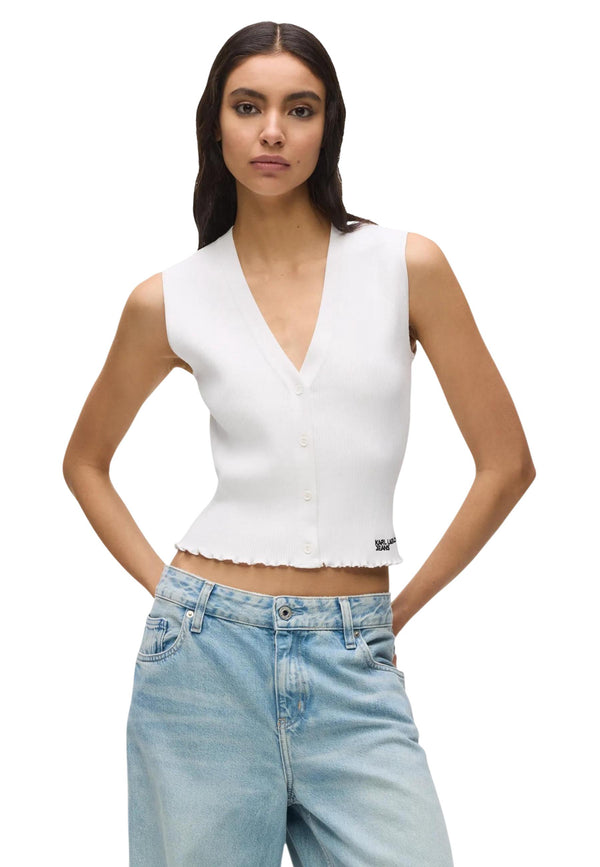 Karl Lagerfeld Jeans Jean femme Debardeurs — white