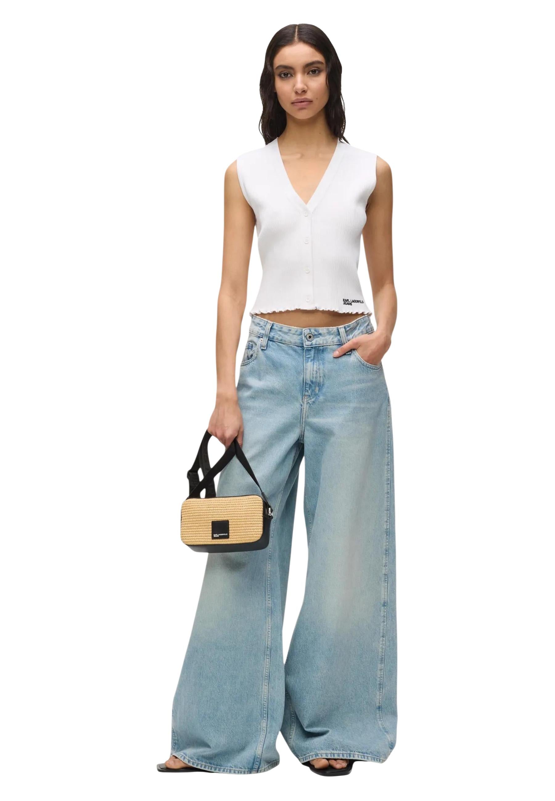 Karl Lagerfeld Jeans Jean femme Debardeurs — white