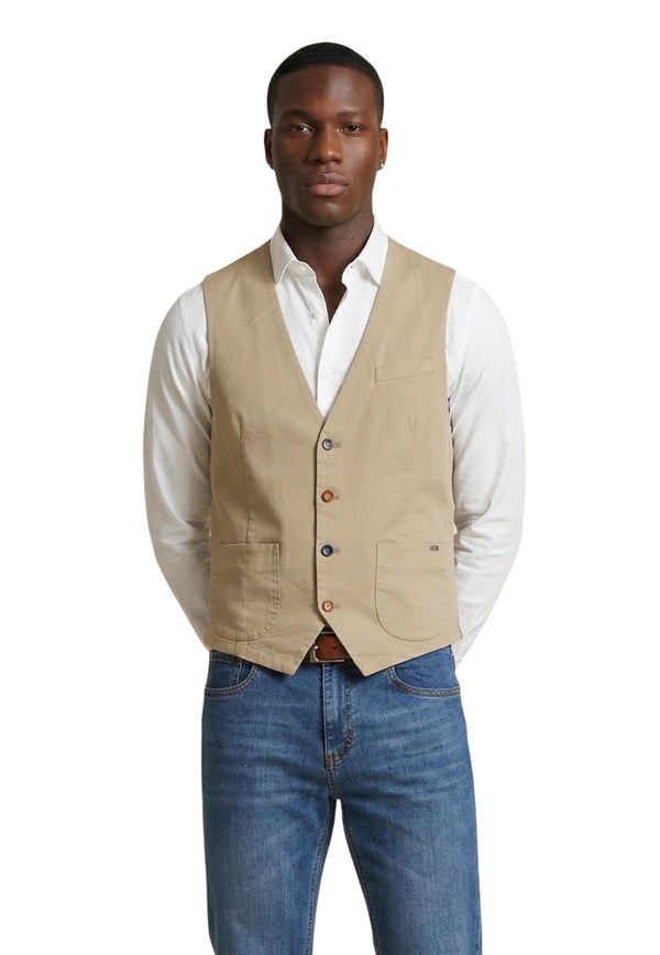 Gianni Lupo Vêtement homme Gilets — beige