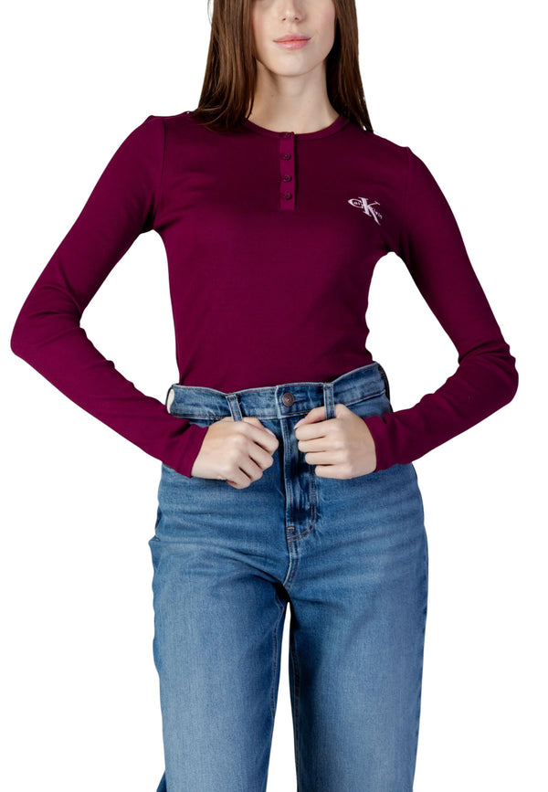 Calvin Klein Jeans T-shirt femme — bordeaux