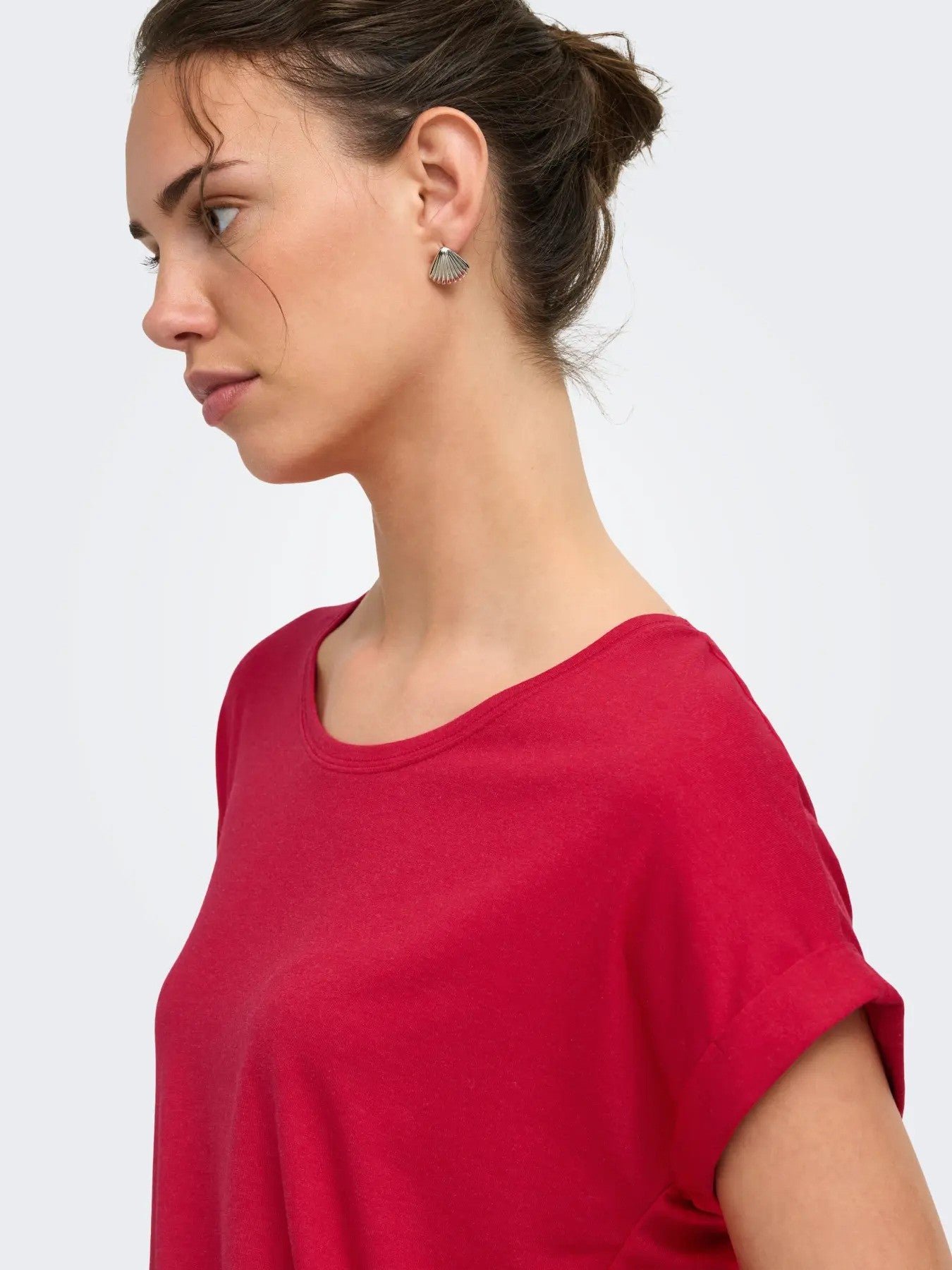 Only T-shirt femme — red
