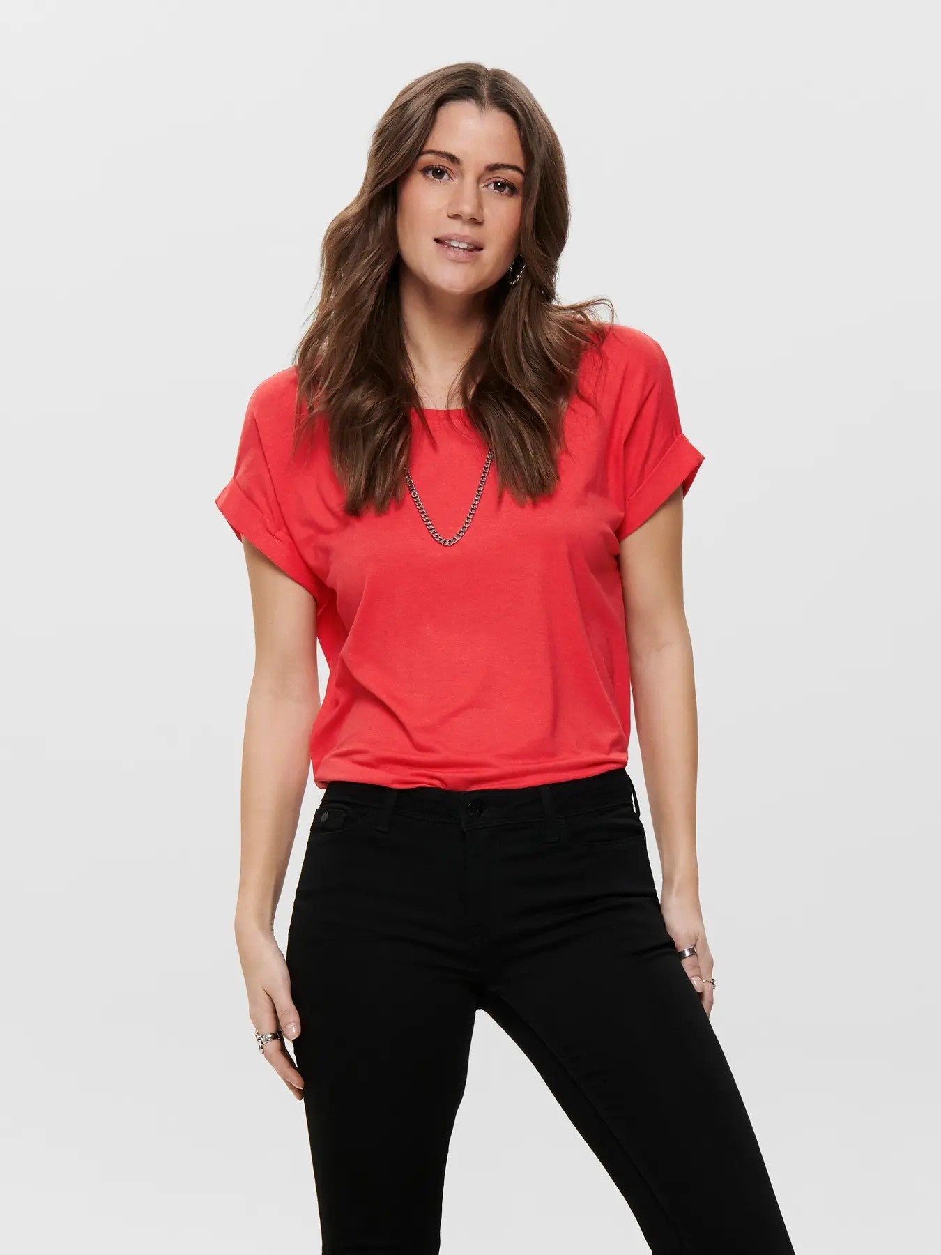 Only T-shirt femme — coral