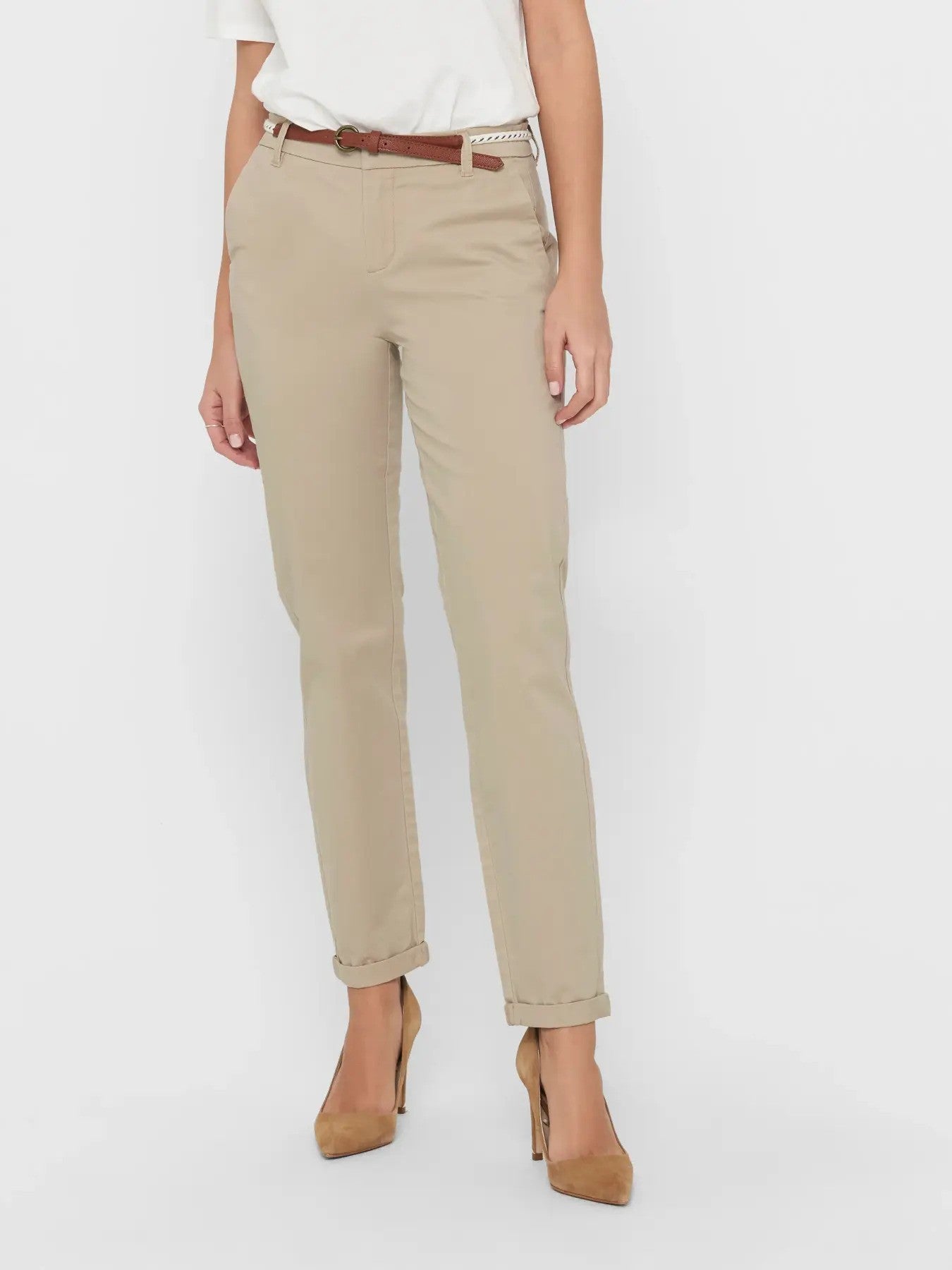 Only Pantalon femme Pantalons — beige