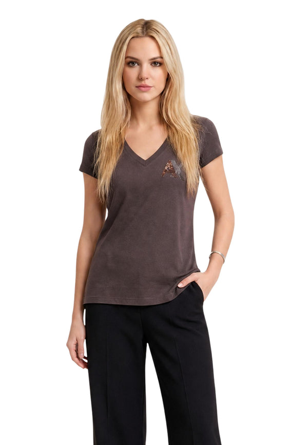 Armani Exchange T-shirt femme — brown