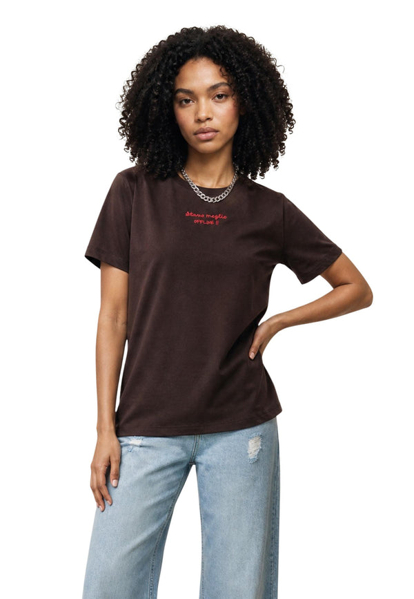 Only T-shirt femme — brown