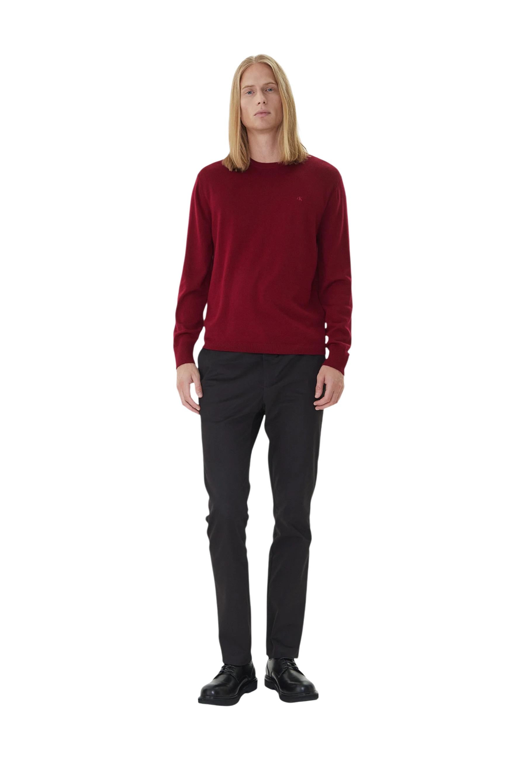 Calvin Klein Pull homme — bordeaux
