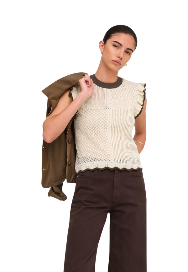 Jacqueline De Yong T-shirt femme — beige