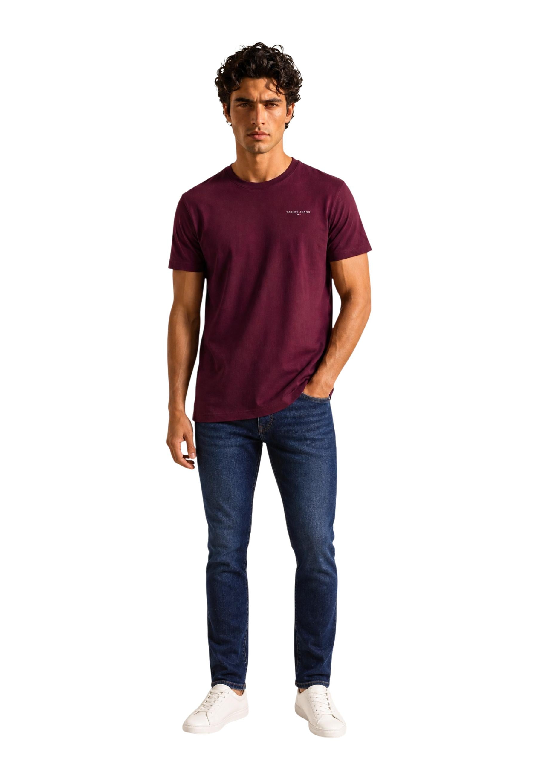 Tommy Hilfiger Jeans T-shirt homme — bordeaux