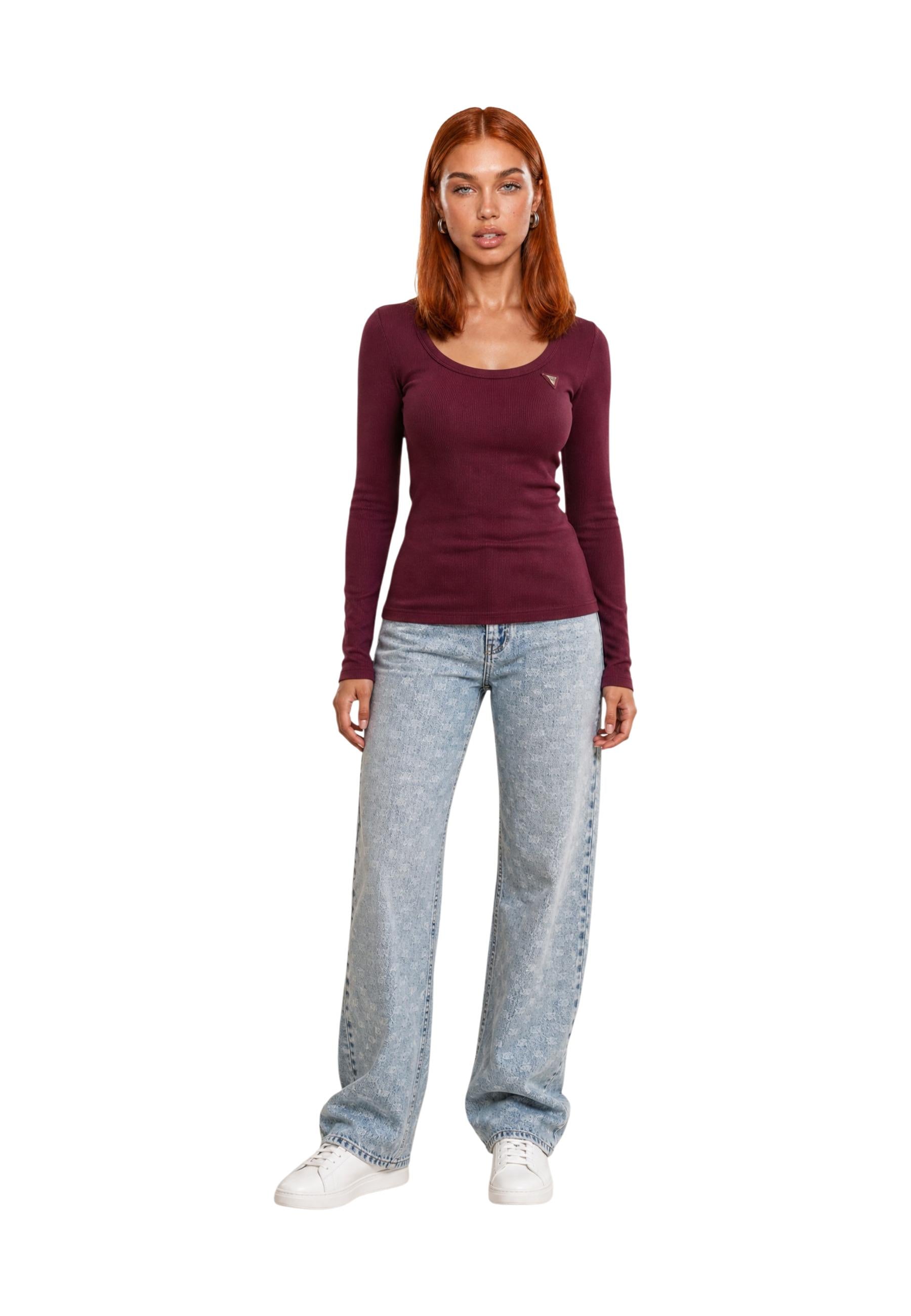 Guess T-shirt femme — bordeaux