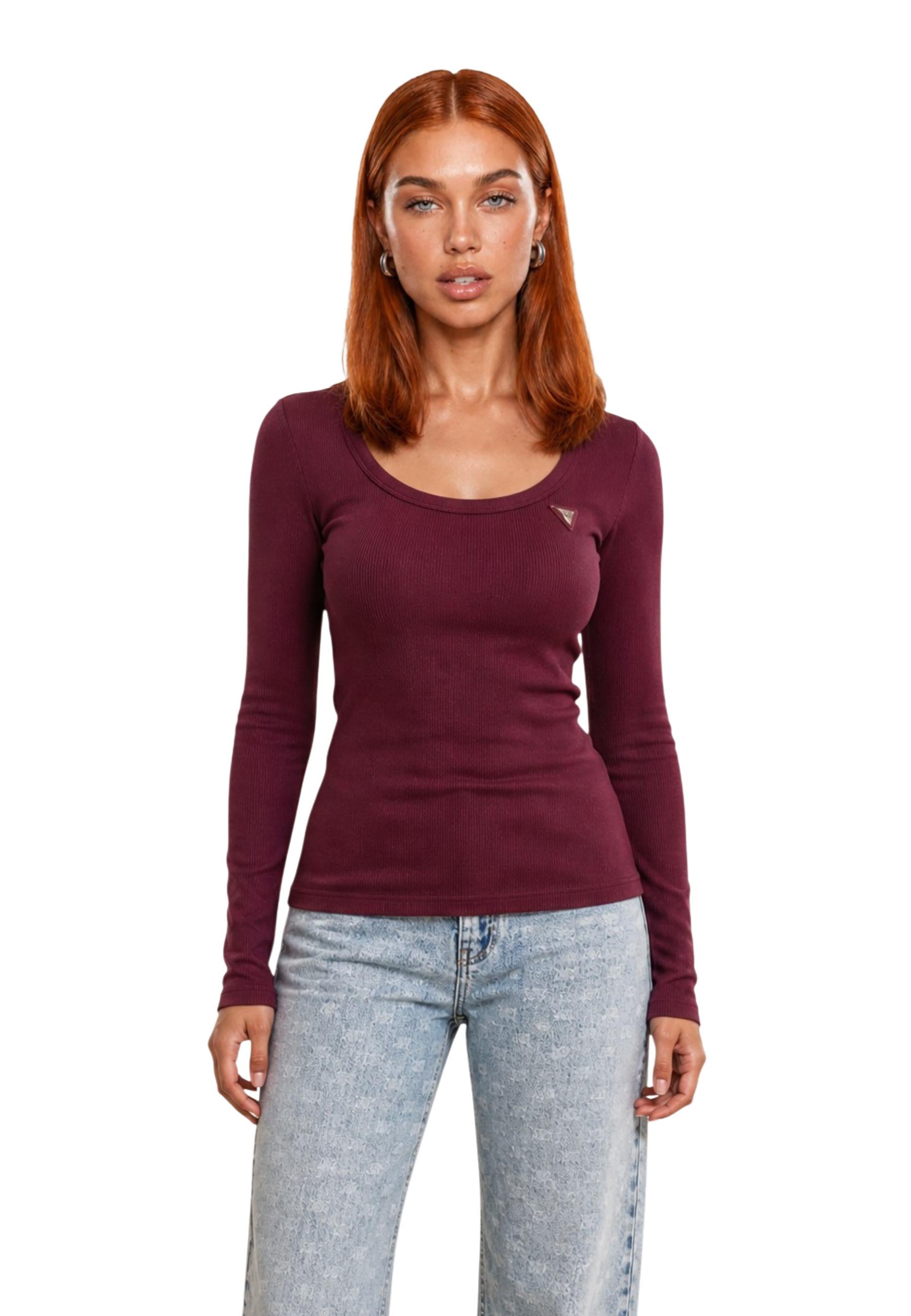 Guess T-shirt femme — bordeaux