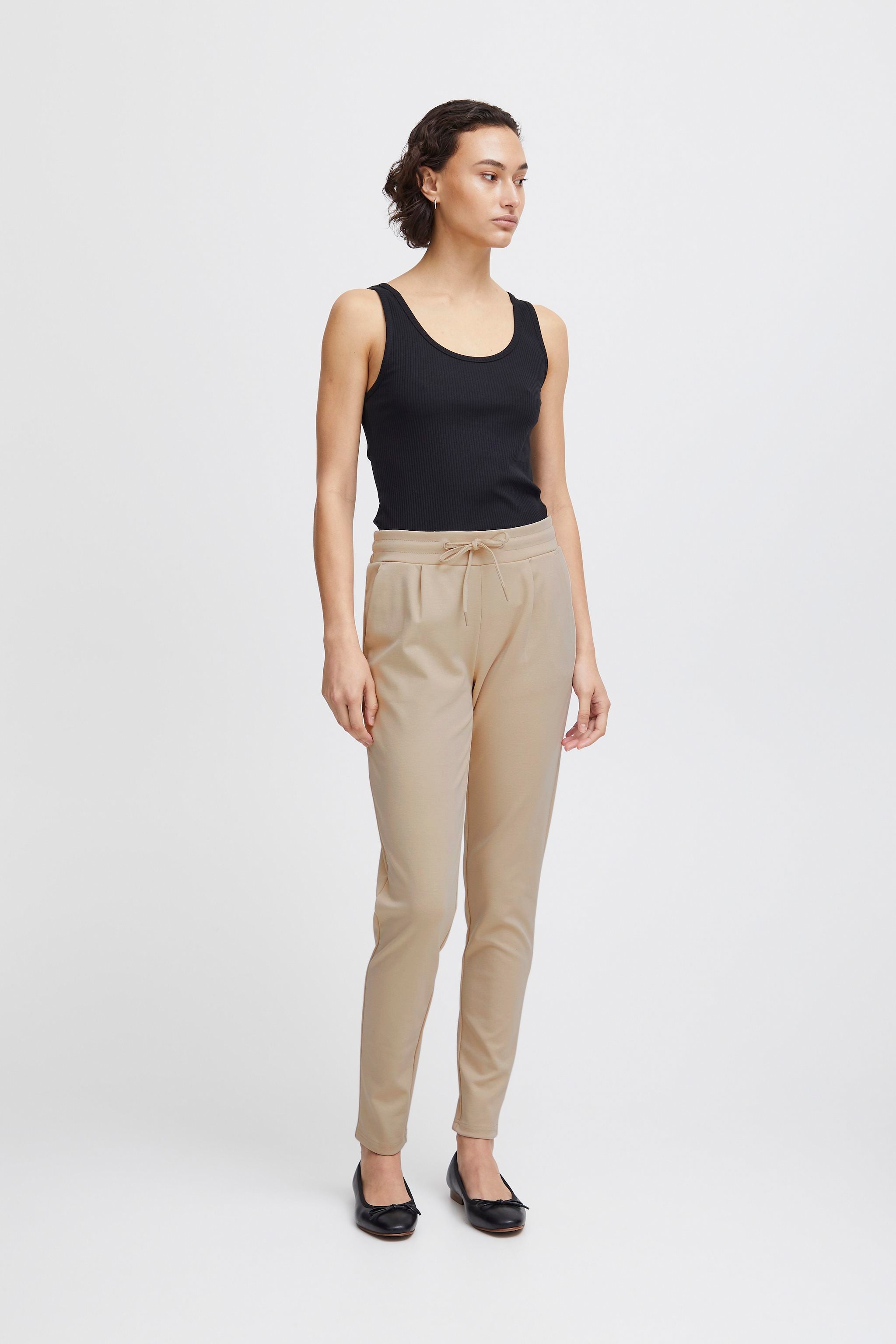 Ichi Pantalon femme Pantalons — beige