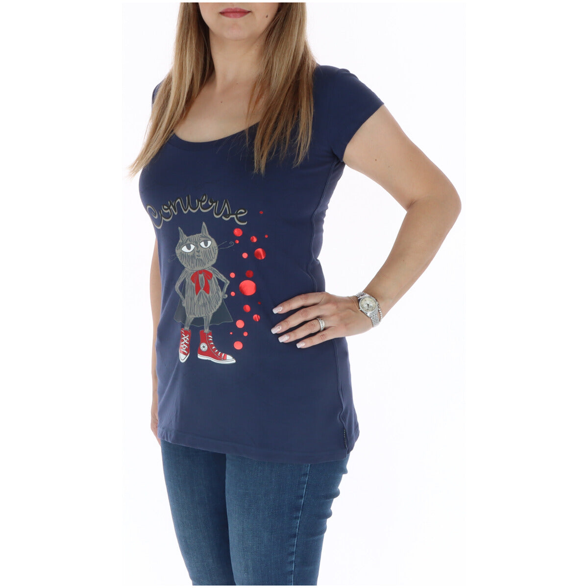 Converse T-shirt femme — blue