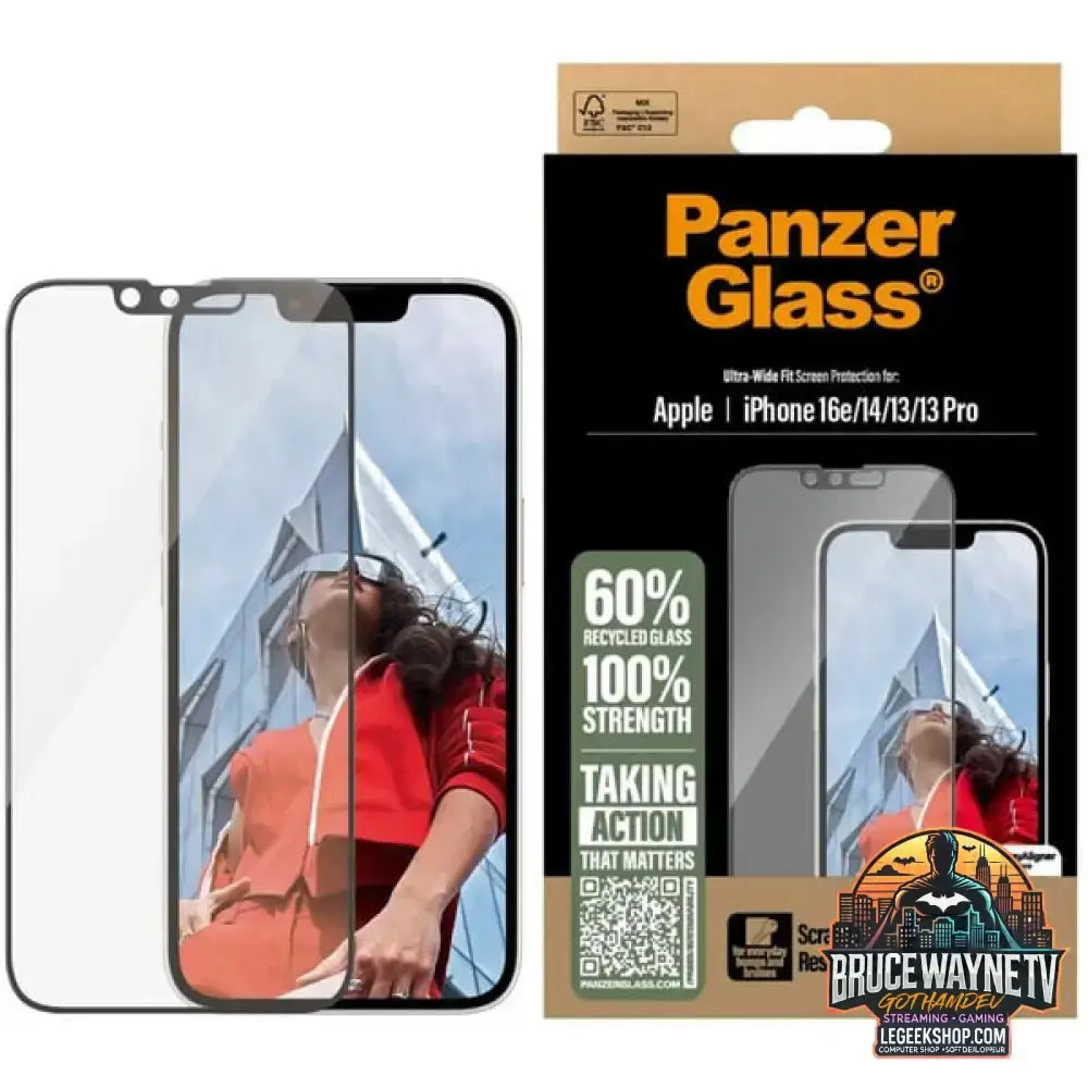 PanzerGlass Displayschutz Ultra-Wide Fit, Schutzfolie transparent, iPhone 16e / 14 / 13 / 13 Pro, EasyAligner - PanzerGlass - vue 4