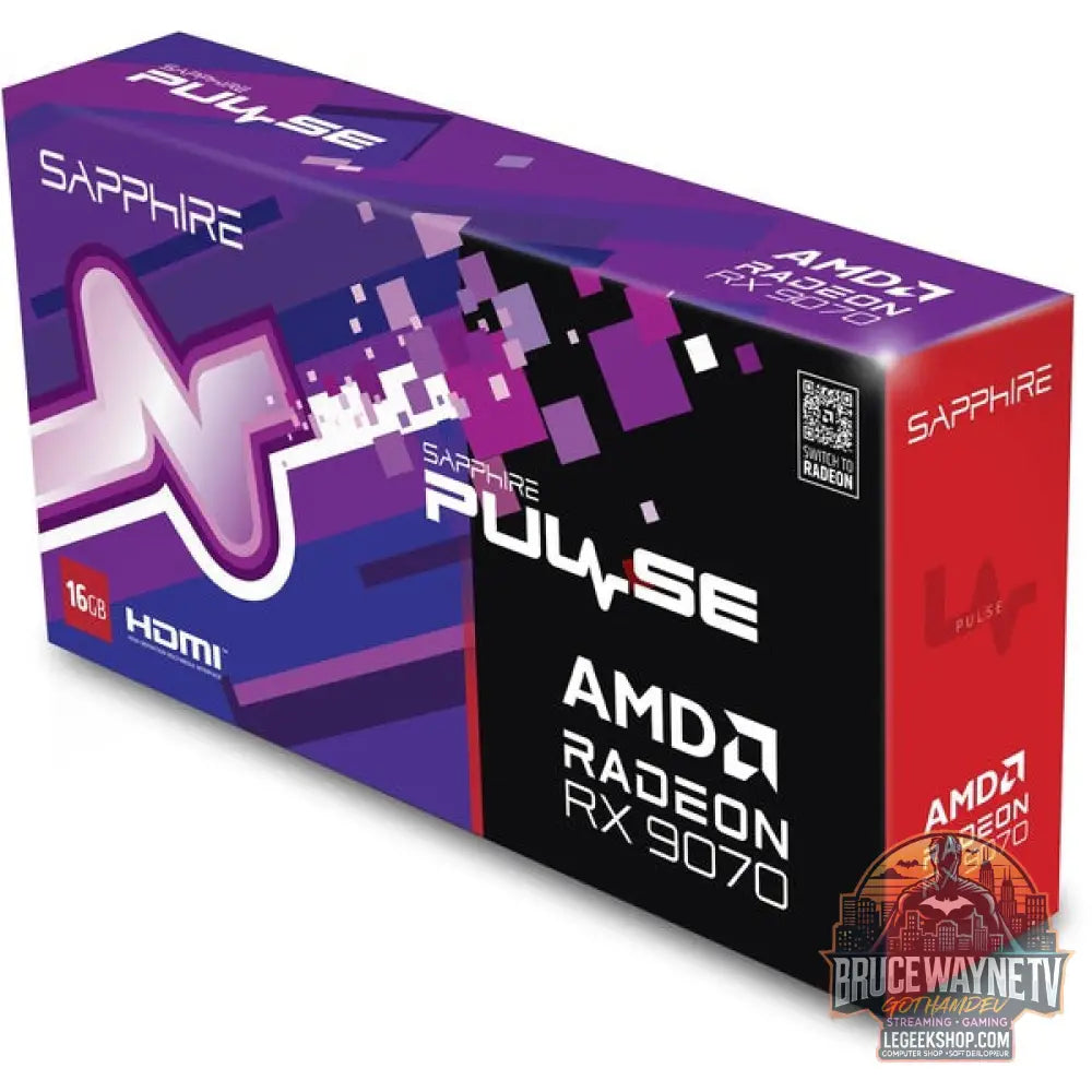 SAPPHIRE Radeon RX 9070 Pulse, carte graphique noir, RDNA4, GDDR6, 2x DisplayPort, 2x HDMI - SAPPHIRE - vue 8
