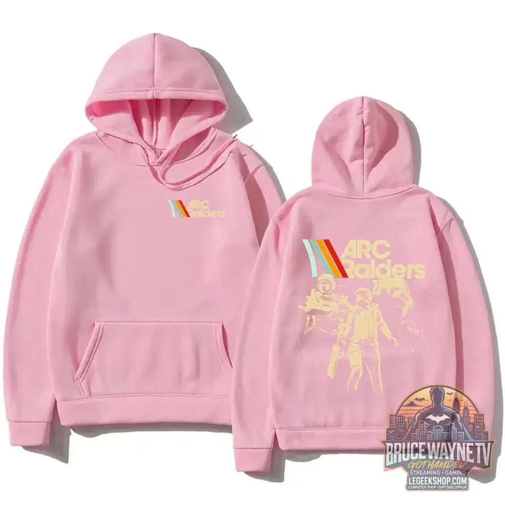 Sweat à Capuche Arc Raiders Vintage Chaud Unisexe 4 Saisons - rose clair / XXXL - Sweat à Capuche