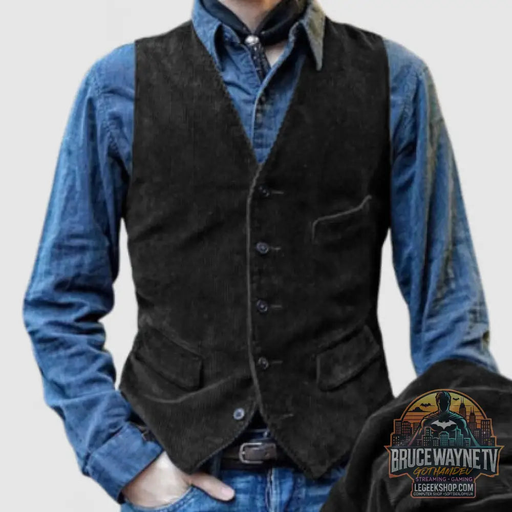 Veste Blazer Homme Velours Côtelé Hiver Casual Chaud Noir Marron Vert Bleu - Black waistcoat / L - Veste Homme