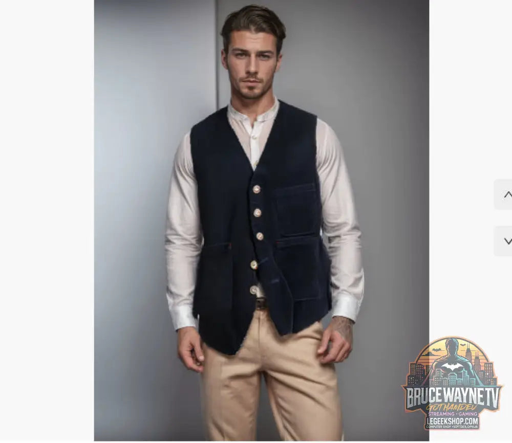 Veste Blazer Homme Velours Côtelé Hiver Casual Chaud Noir Marron Vert Bleu - Black vest with patch pockets / L - Veste